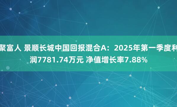 聚富人 景顺长城中国回报混合A：2025年第一季度利润7781.74万元 净值增长率7.88%
