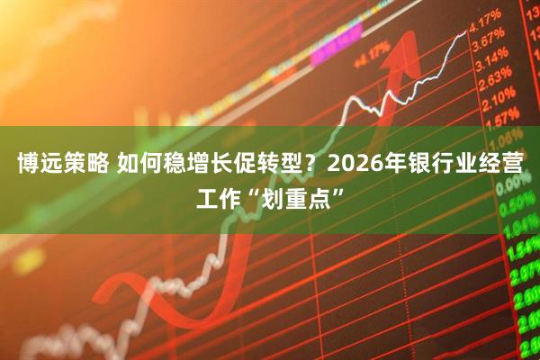 博远策略 如何稳增长促转型？2026年银行业经营工作“划重点”